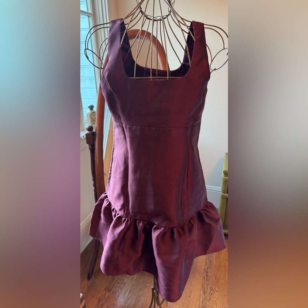 Rich Burgundy Midi Dress